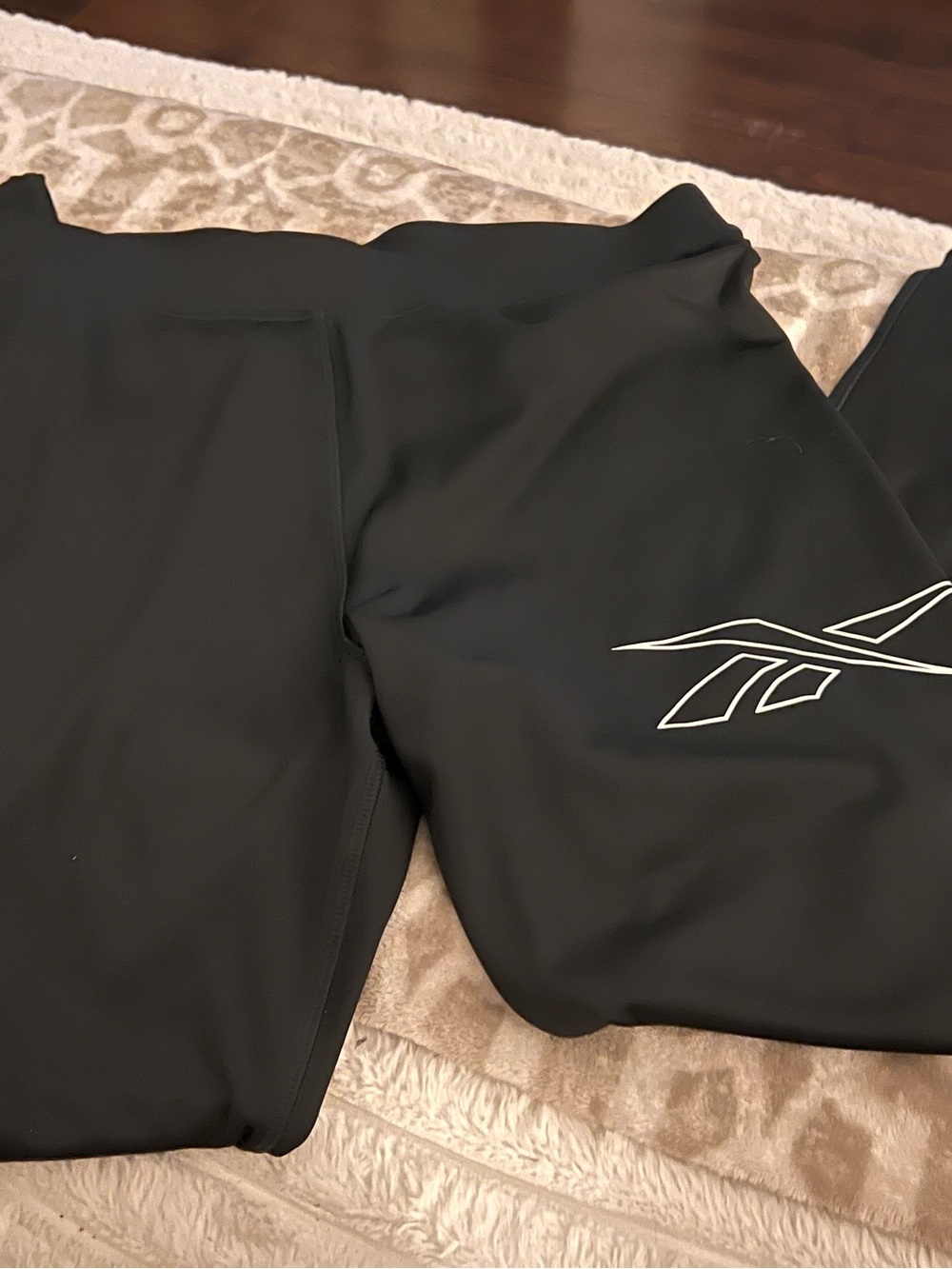 Reebok Black and White Logo Leggings